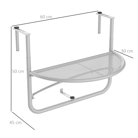  Masuta Balcon Metal Alb Pliabila 3 Niveluri [2]