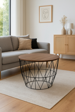 Masuta cafea Atmosphera Atomic, MDF si otel, 56x40 cm, negru [1]