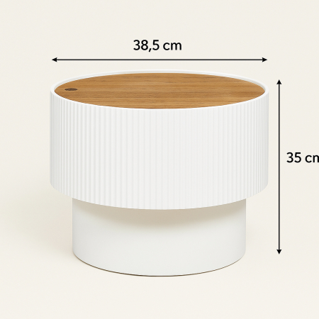 Masuta cafea Atmosphera Enola cu spatiu depozitare, MDF, 39x35 cm, alb [2]