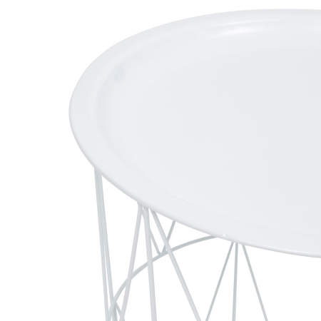 Masuta cafea cu depozitare Atmosphera Kumi, otel, 37x40 cm, alb [4]