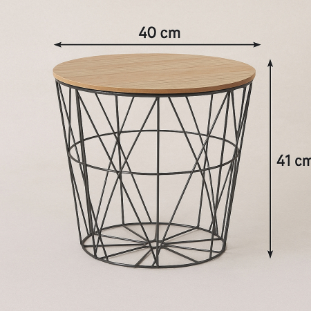 Masuta cafea rotunda Atmosphera Kumi, 40x41 cm, negru [2]