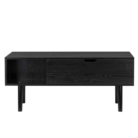 Masuta de cafea cu blat rabatabil si spatiu de depozitare, cadru metalic si PAL, 100x50x43 cm, negru [20]