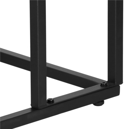 Masuta de cafea, cu cadru de otel si roti, industrial, 35x50x66 cm, maro wenge [13]