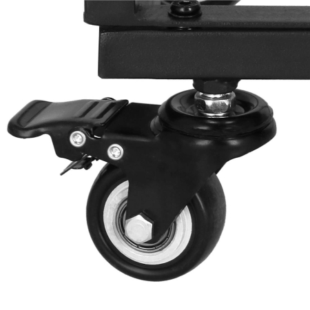 Masuta de cafea, cu cadru de otel si roti, industrial, 35x50x66 cm, maro wenge [1]