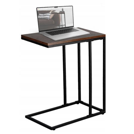 Masuta de cafea, cu cadru de otel, stil industrial, 30x48x59 cm, maro rustic [4]