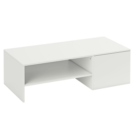 Mese cafea si decorative -  Masuta de Cafea din Lemn cu Blat Glisant si Raft Deschis si Ascuns, 110x52x36 cm, Alb