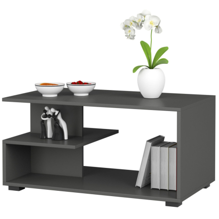 Masuta de cafea, PAL laminat, 90x51x45 cm, gri grafit [1]