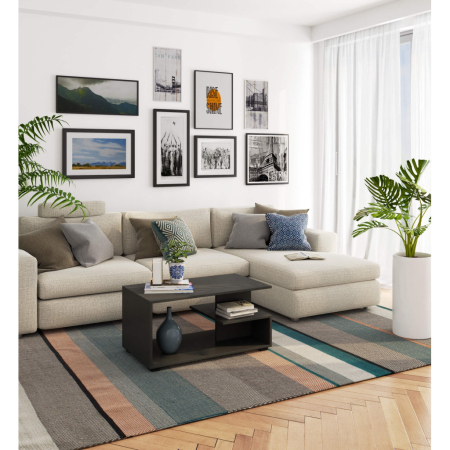 Masuta de cafea, PAL laminat, 90x51x45 cm, gri grafit [3]