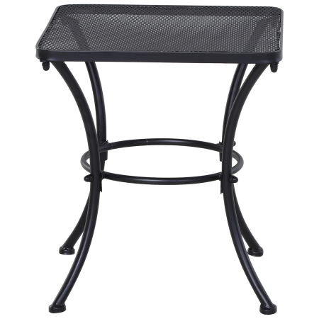  Masuta de Gradina Patrata din Otel cu Blat Perforat, 45x45x50 cm, Negru [8]