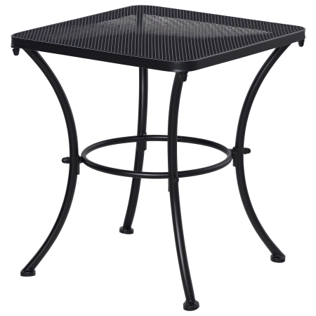 Mese gradina -  Masuta de Gradina Patrata din Otel cu Blat Perforat, 45x45x50 cm, Negru