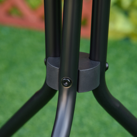  Masuta de Gradina Rotunda  cu Etajera din Sticla si Structura Metalica, Φ50x55cm, Negru [5]