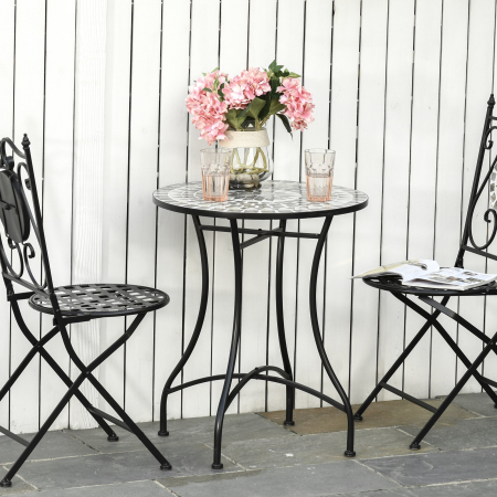  Masuta de Gradina si Exterior din Metal si Ceramica Neagra [1]