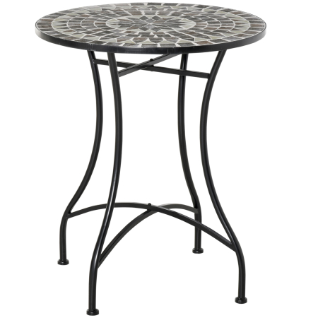 Mese gradina -  Masuta de Gradina si Exterior din Metal si Ceramica Neagra