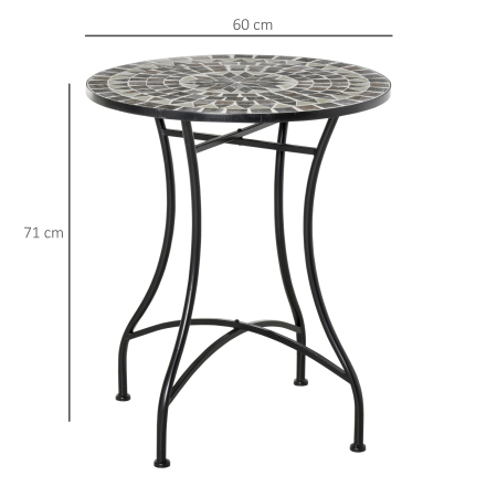  Masuta de Gradina si Exterior din Metal si Ceramica Neagra [2]
