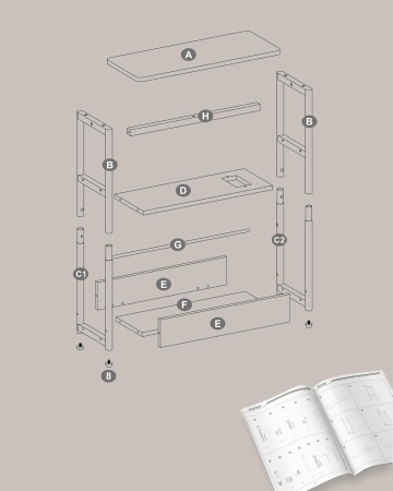 Masuta ingusta cu priza si porturi de incarcare USB, 3 rafturi, 45x18x58 cm, negru [6]