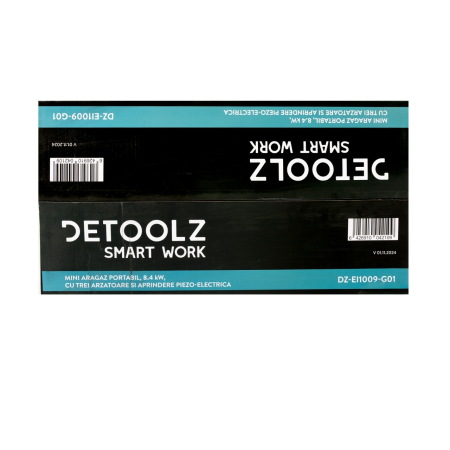 Mini Aragaz Portabil Detoolz DZ-EI1009-G01, 8.4KW, 3 Ochiuri, Piezo [4]