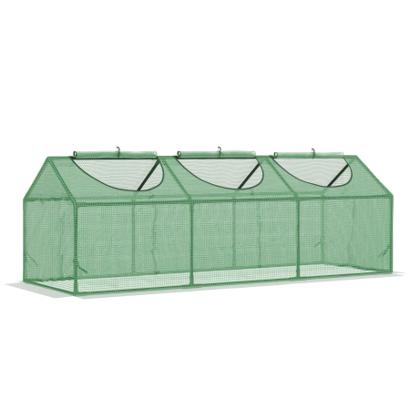 Prelate, pavilioane, umbrele terasa -  Mini sera de gradina, Sera compacta cu 3 ferestre rulou, protectie PE Anti-UV si cadru din otel, pentru plante, legume si fructe, 180×60×60 cm