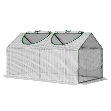 Prelate, pavilioane, umbrele terasa -  mini sera gradina cu 2 ferestre, 119x60x60cm, alba