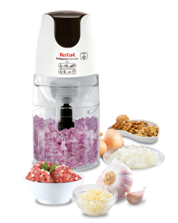 Bucatarie - Minitocator Masterchop 3 in 1 MB450B38, 500 W, 3 functii, 4 lame, sistem de siguranta integrat, alb