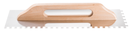 Unelte de vopsit si tencuit - Mistrie Hardy Swiss cu dinti, seria *43*, otel inoxidabil 48 x 13 cm, dinti 10 x 10 mm, maner din lemn