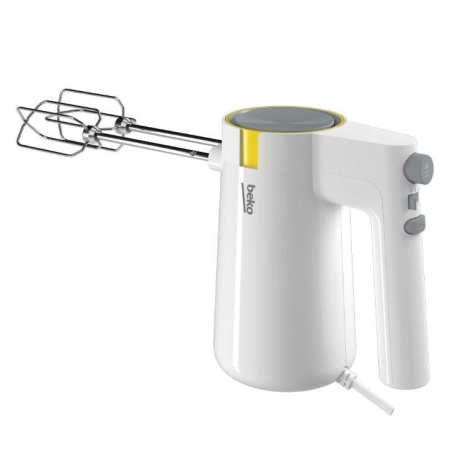 Mixer de mana Beko HMM62404W, 425 W, 5 viteze, functie Turbo, accesorii inox pentru mixat si framantat, alb [3]