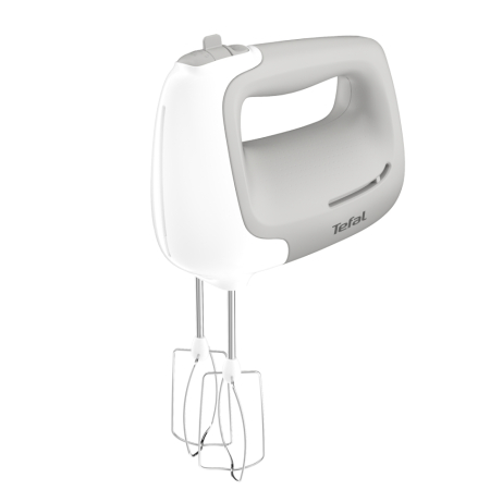 Mixer de mana Tefal Prep'Mix HT450B38, 450W, 5 trepte viteza, 2 teluri, 2 carlige, functie turbo, alb & gri [2]