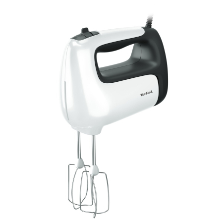 Mixer de mana Tefal Prep'Mix HT461138, 500W, 5 trepte viteza, functie turbo, 2 teluri, 2 carlige, picior pasator, pahar gradat, alb [4]