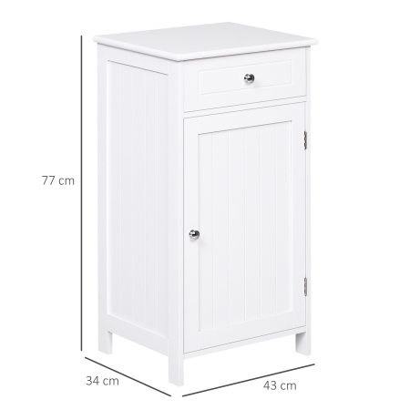  Mobila pentru Baie Usa Basculanta si Sertar Alb 43 x 34 x 77cm [2]