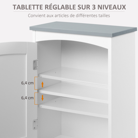  Mobilier Baie de Perete cu Polita Reglabila, 41x18,5x52 cm, Alb si Gri [4]