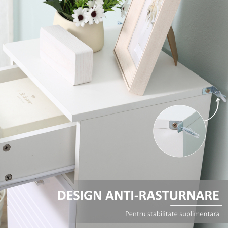  Mobilier Baie din Lemn cu Sertar si Dulapior 1 Usa cu Polite, 35x30x77,5 cm [3]