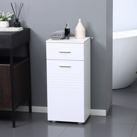  Mobilier Baie din Lemn cu Sertar si Dulapior 1 Usa cu Polite, 35x30x77,5 cm [8]