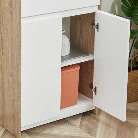  Mobilier Baie Lemn & Alb - Compact, Multifunctional si Elegant [5]