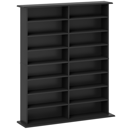 Bucatarie -  Mobilier Biblioteca cu 16 Rafturi pentru 720 CD-uri din Lemn 106.5x24x126.3 cm Negru