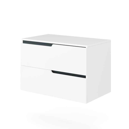 Baie - Mobilier cu blat Fluminia Bari 80, blat 2cm inclus, 2 sertare soft close, alb mat