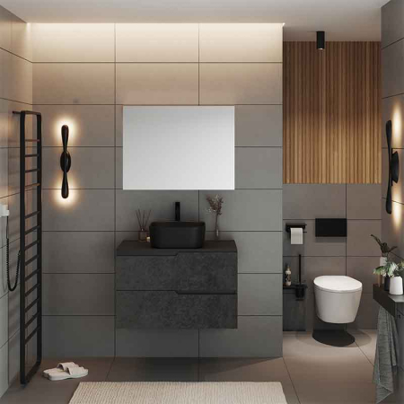 Mobilier cu blat Fluminia Bari 80, blat 2cm inclus, 2 sertare soft close, urban grey [2]