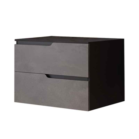 Baie - Mobilier cu blat Fluminia Bari 80, blat 2cm inclus, 2 sertare soft close, urban grey