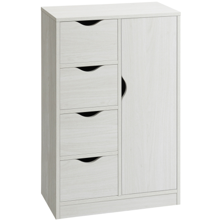 Baie -  Mobilier Dulap Baie cu 4 Sertare si 2 Niveluri, Modern si Practic pentru Baie, 54x29x83 cm, Alb