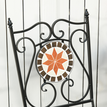  Mobilier Gradina 3 Piese - 2 Scaune & Masa Mozaic Metalica [6]