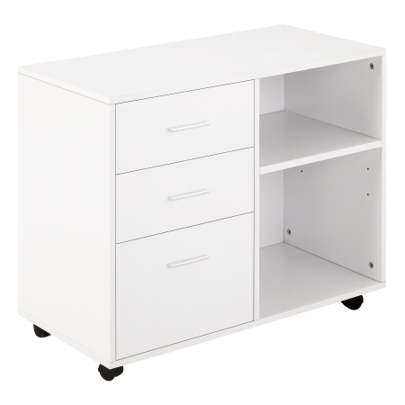Dulapuri birou -  Mobilier Imprimanta - Alb, cu Sertare, Rafturi si Roti