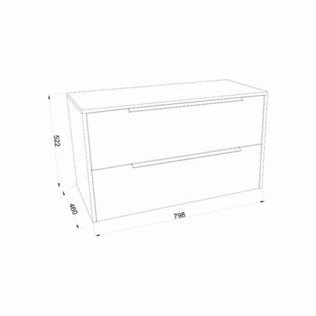 Mobilier lavoar Fluminia Istria 80, front riflat, lavoar incastrat, 2 sertare soft close, alb mat [3]