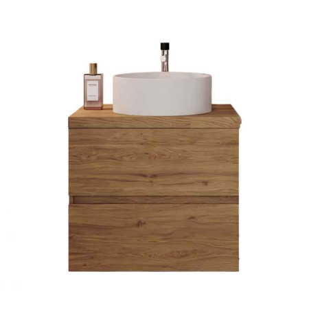 Mobilier lavoar suspendat Fluminia Genova 60, modular, 2 sertare soft close, Rovere Naturale [3]
