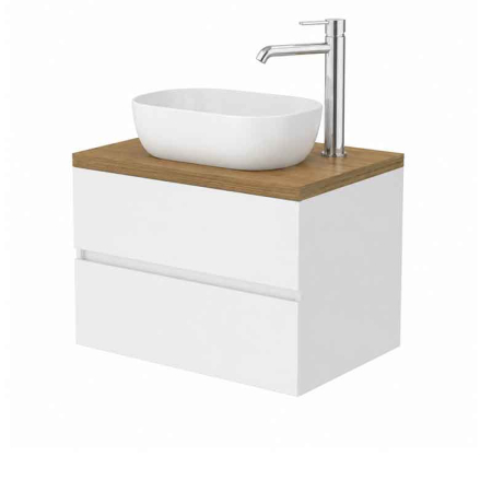 Mobilier lavoar suspendat Fluminia Genova 80, modular, 2 sertare soft close, alb lucios [2]