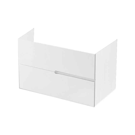 Baie - Mobilier lavoar suspendat Fluminia Toledo 60, 2 sertare soft close, manere decupate, alb lucios