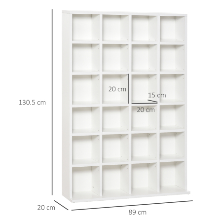  Mobilier Librerie in Lemn 24 Compartimente, Alb, 130.5x89x20cm [2]