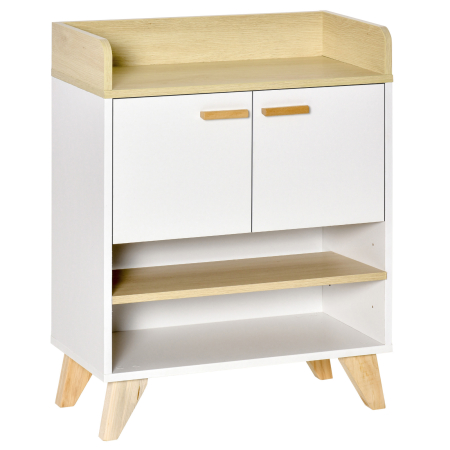 Bucatarie -  Mobilier multifunctional cu dulap cu 2 usi si compartimente deschise, din lemn, alb