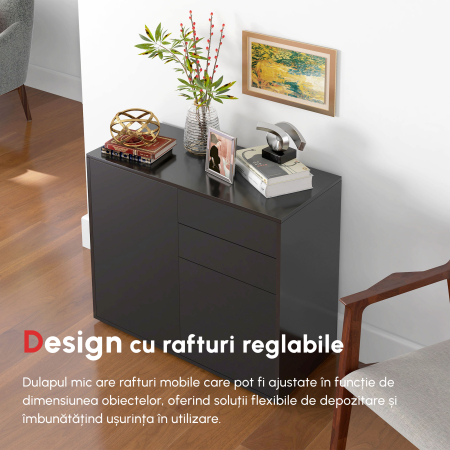  Mobilier Multiuz 79×36×74 cm - Alb cu Sertare si Dulapuri Push [7]