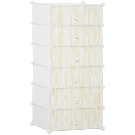 Pantofare -  Mobilier pentru incaltaminte modular, 6 cuburi 45x35x17cm din plastic PP si otel, alb