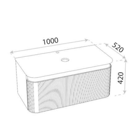 Mobilier pentru lavoar, Spectrum, Milena 100, riflat, gri mat [3]