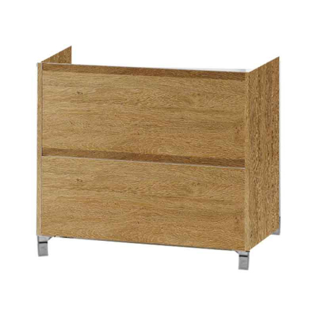 Baie - Mobilier stativ lavoar Fluminia Lizi 80, pe picioare, 2 sertare soft close, rovere naturale