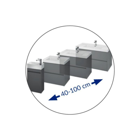 Mobilier suspendat Cersanit, Crea, cu doua sertare, 100 cm, gri [3]